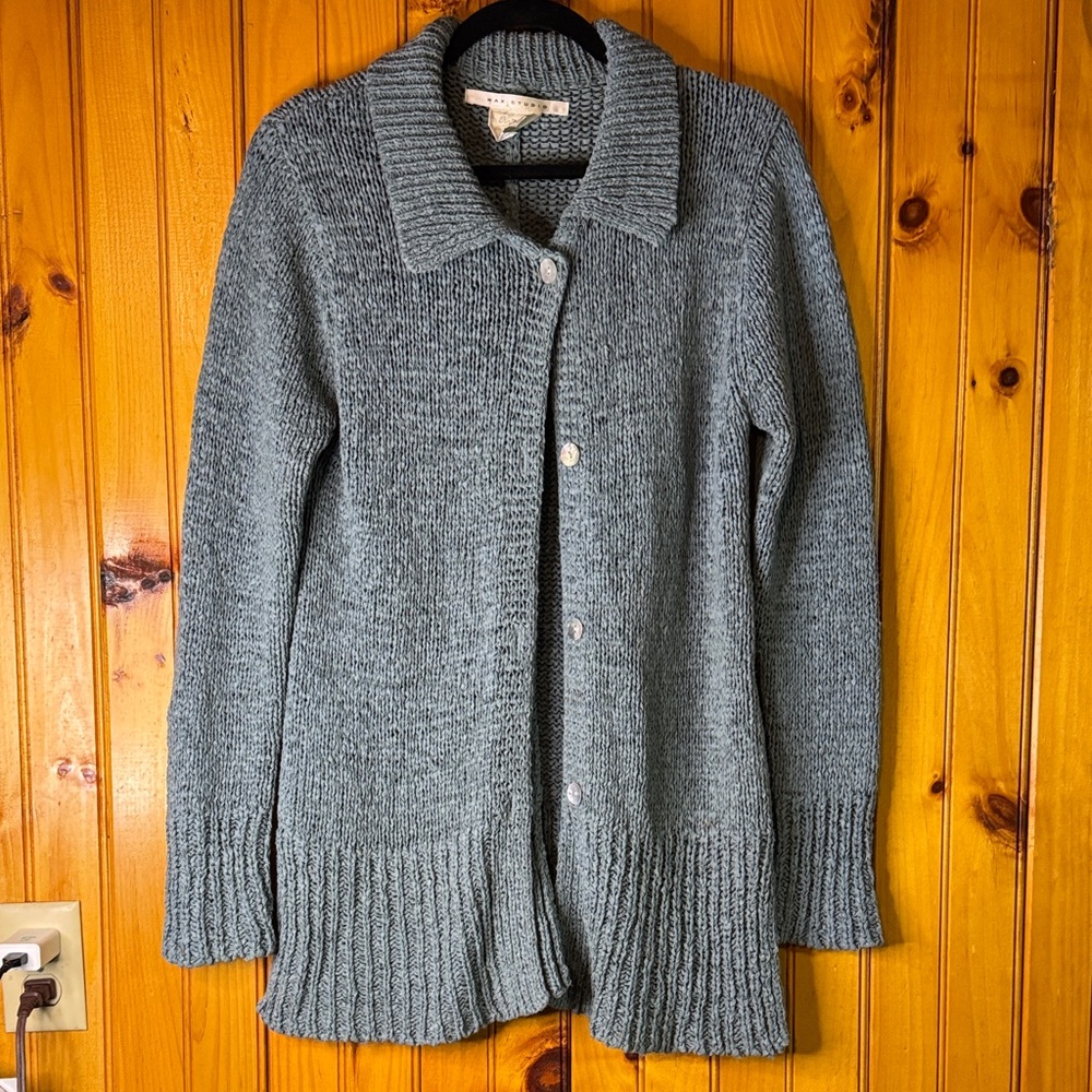 Max Studio Grayish Blue Knit Cardigan